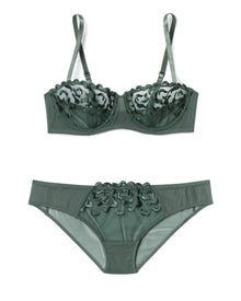 Adore Me Tiana Unlined Balconette Bra in color Jungle Green and shape balconette