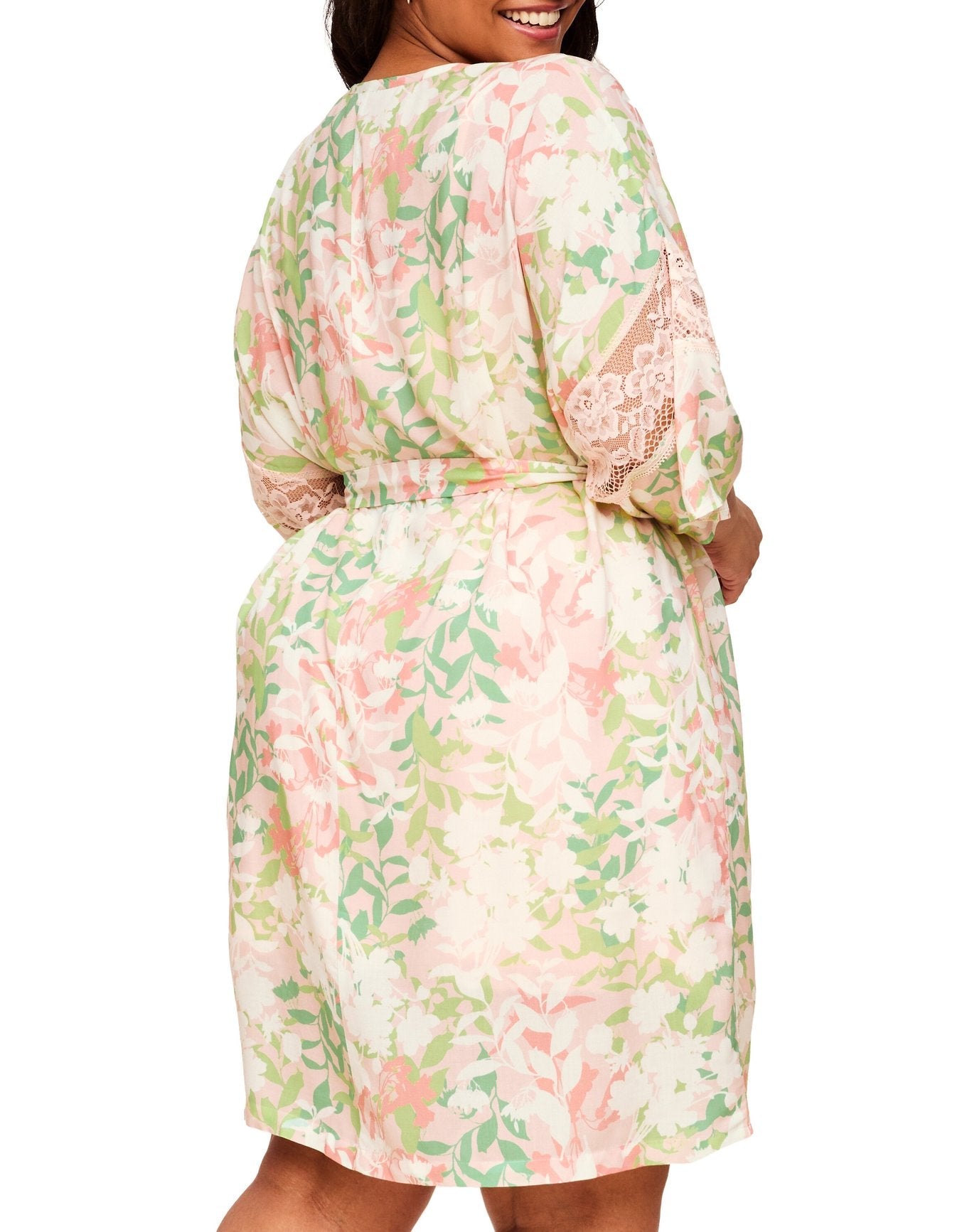 Adore Me Desirae Robe in color Blooming Botanical C06 and shape robe