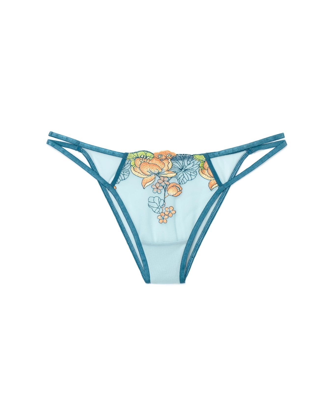 Adore Me Jayda Solo Brazilian Panty in color Lotus Pond Embroidery C02 and shape brazilian