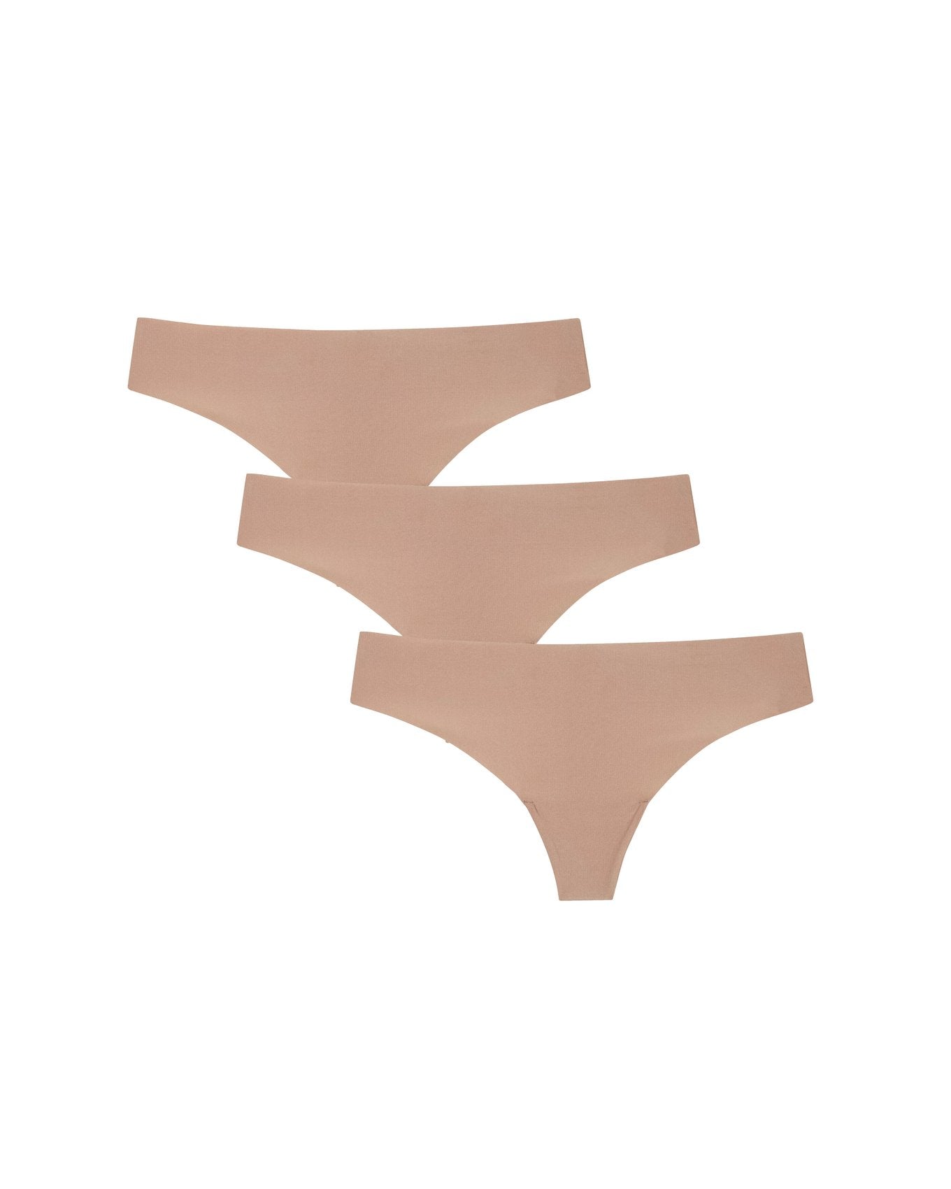 Adore Me Annie Invisible Pack Thong Panties (Pack of 3) in color Tuscany and shape thong