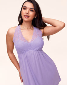 Adore Me Richelle Knit Slip in color Purple Rose and shape slip