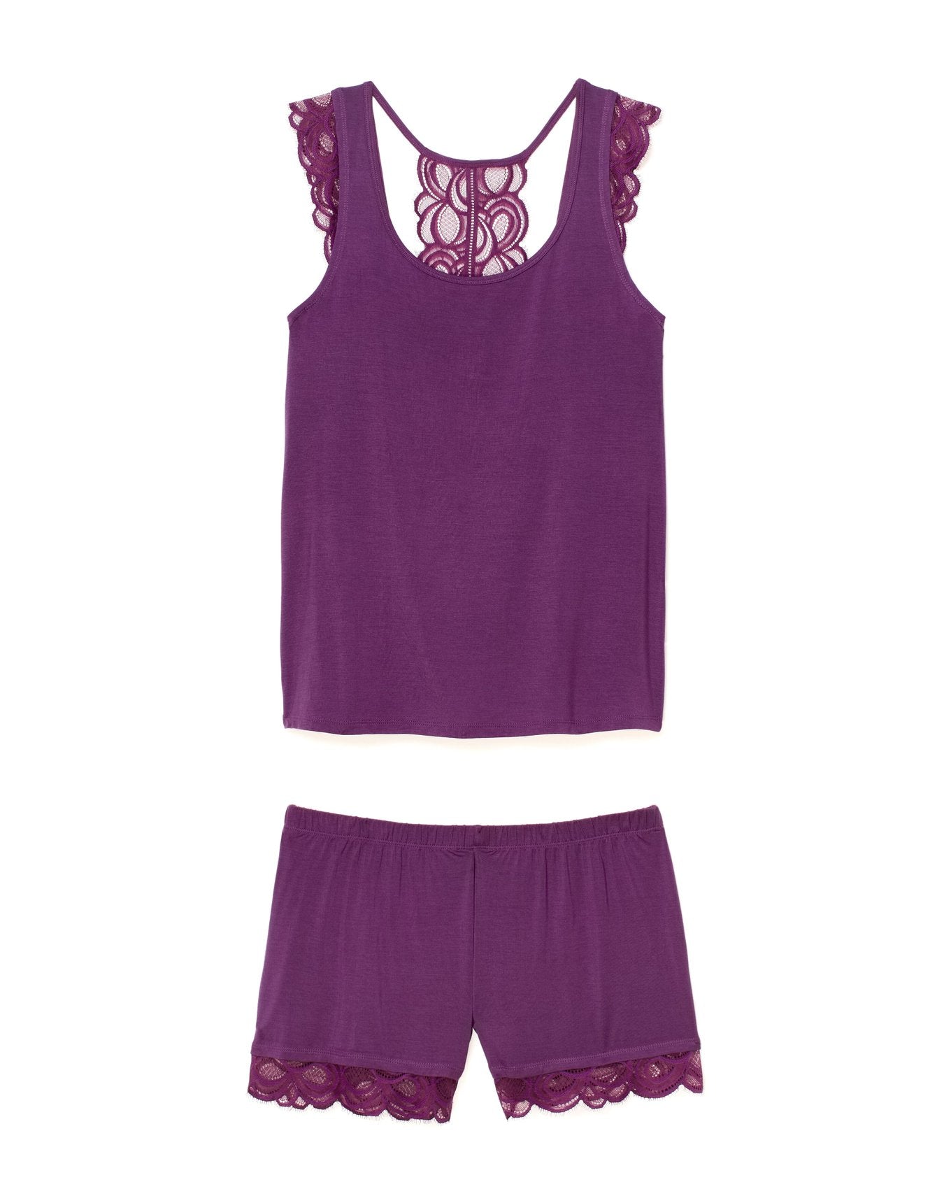 Adore Me Alaina Tank Top & Shorts Set in color Plum and shape pj