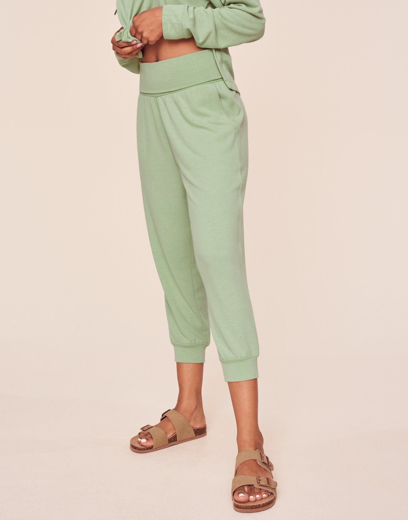 Adore Me Juni Lounge Jogger in color Celadon Green and shape jogger