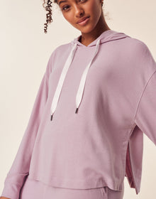 Adore Me Jilianne Cropped Hoodie in color Dawn Pink and shape hoodie