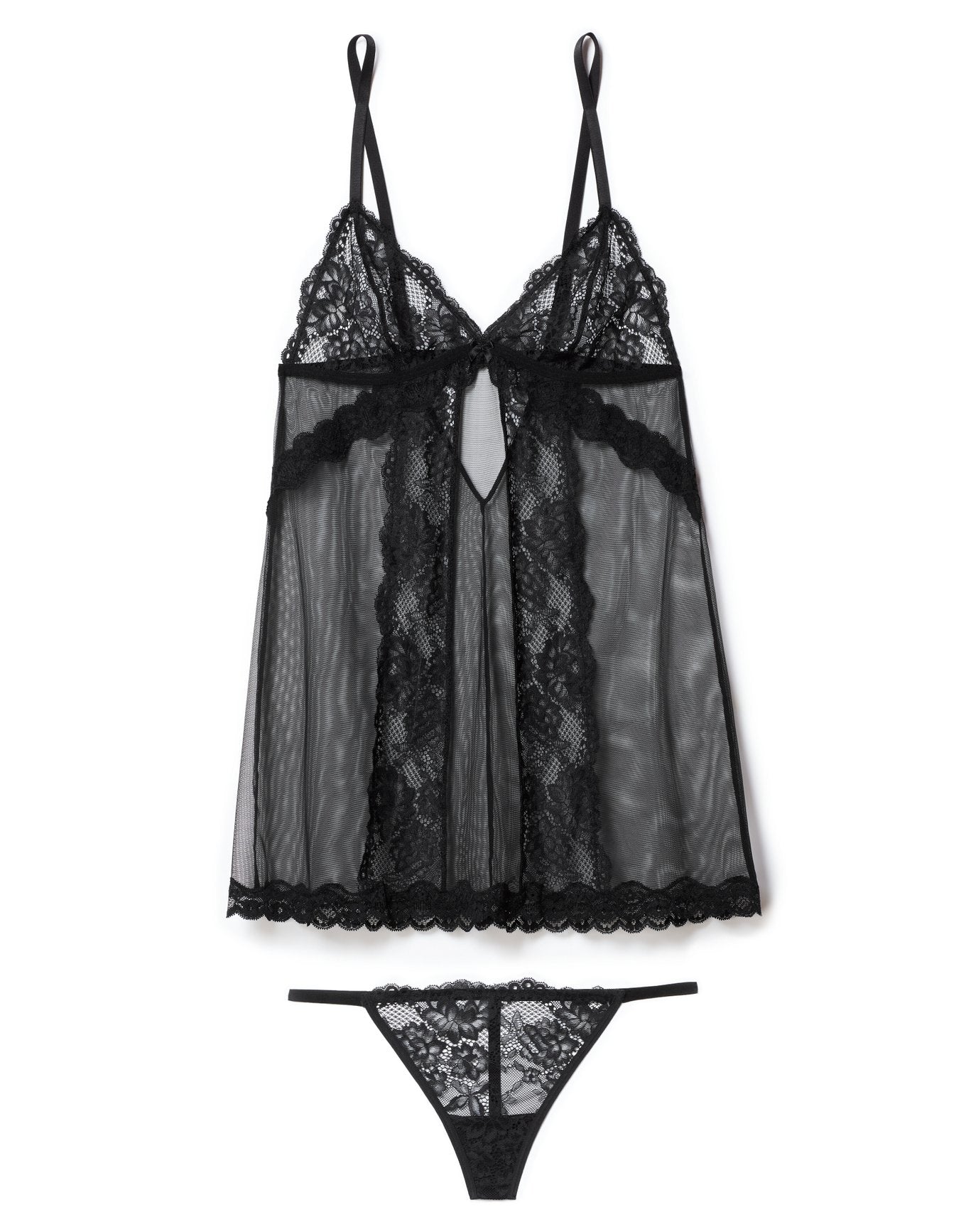 Adore Me Dixi Babydoll in color Jet Black and shape babydoll