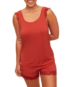 Adore Me Alaina Tank and Shorts Set in color Molten Lava and shape pj