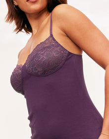 Adore Me Aliyah Slip in color Blackberry Wine and shape slip