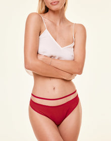 Adore Me Briana Brazilian panty in color Barbados Cherry and shape brazilian