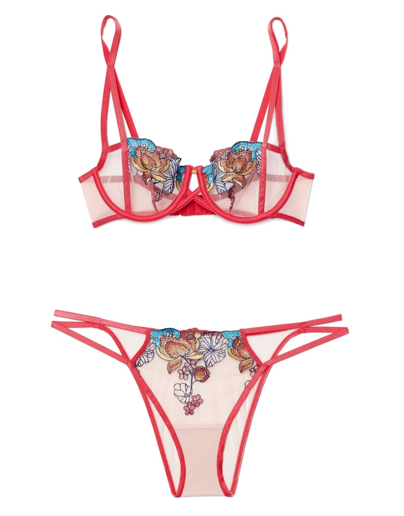 Adore Me Jayda Unlined Balconette in color Lotus Pond Embroidery C06 and shape balconette