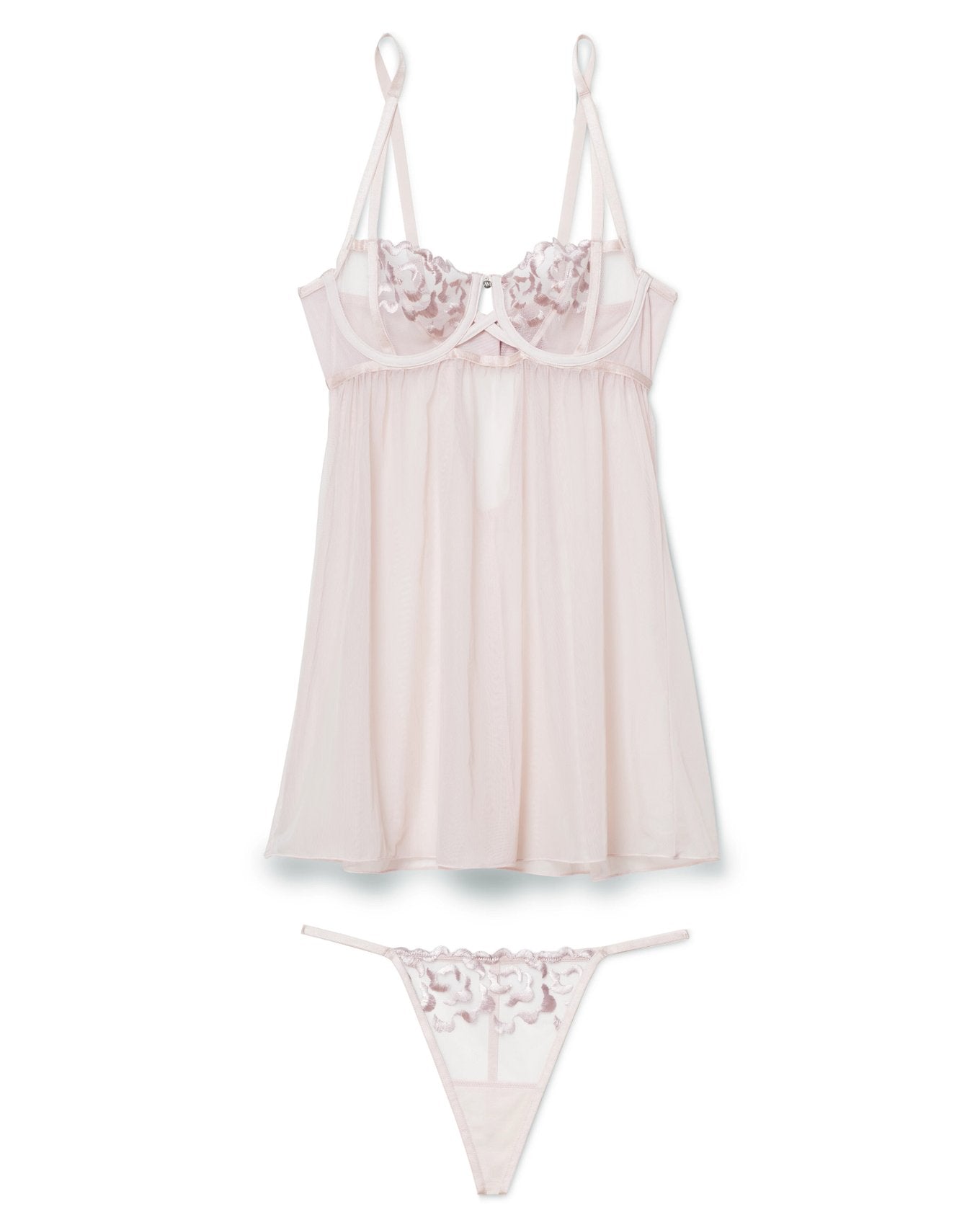 Adore Me Jestina Babydoll in color Hushed Violet and shape babydoll