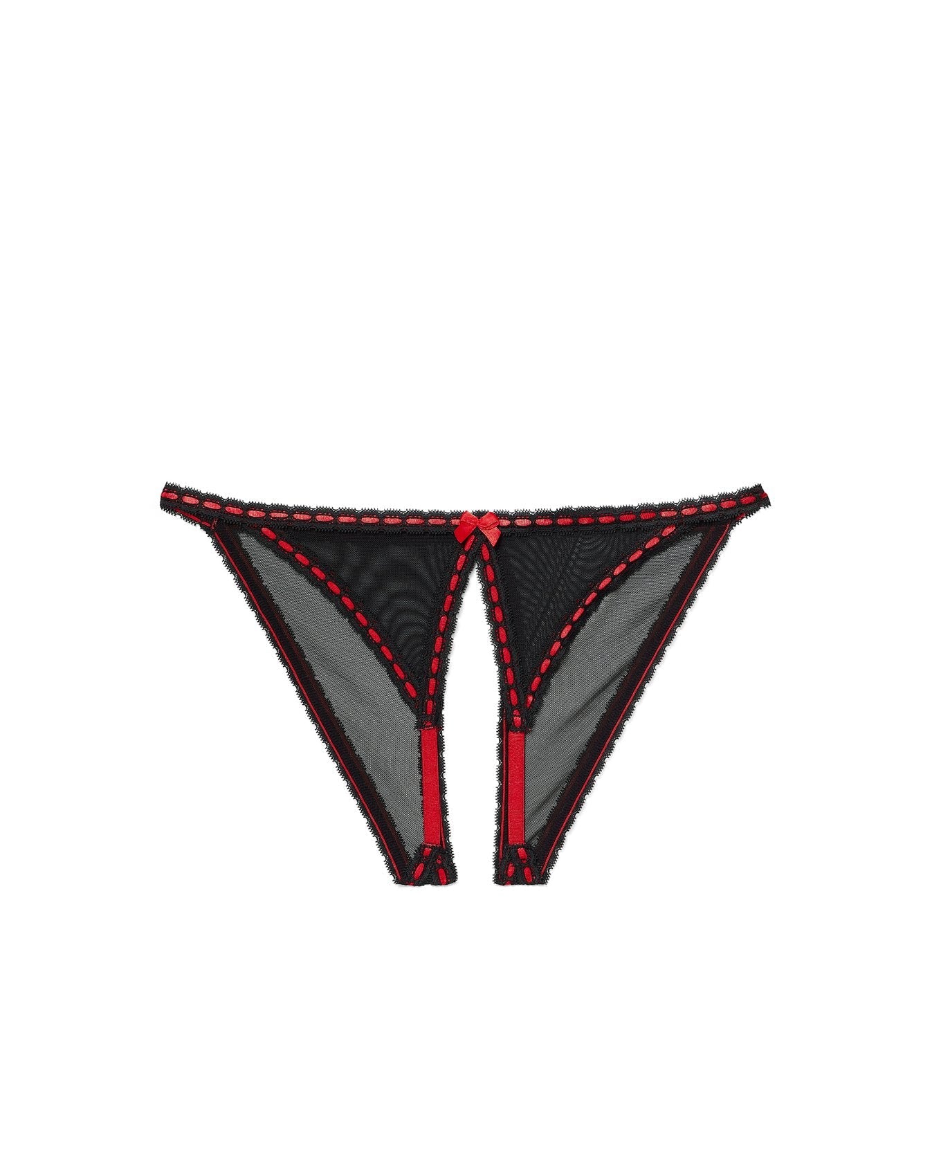 Adore Me Rosalia Crotchless Bikini in color Jet Black and shape crotchless