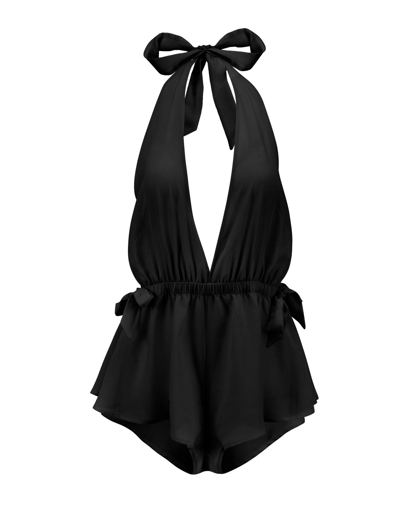 Adore Me Merilyn Romper in color Jet Black and shape romper