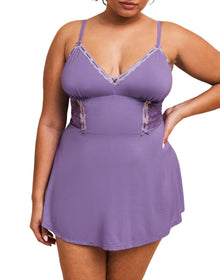 Adore Me Hilda Babydoll & Hipster Set in color Sand Verbena and shape babydoll