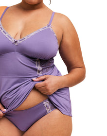 Adore Me Hilda Babydoll & Hipster Set in color Sand Verbena and shape babydoll