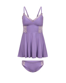 Adore Me Hilda Babydoll & Hipster Set in color Sand Verbena and shape babydoll