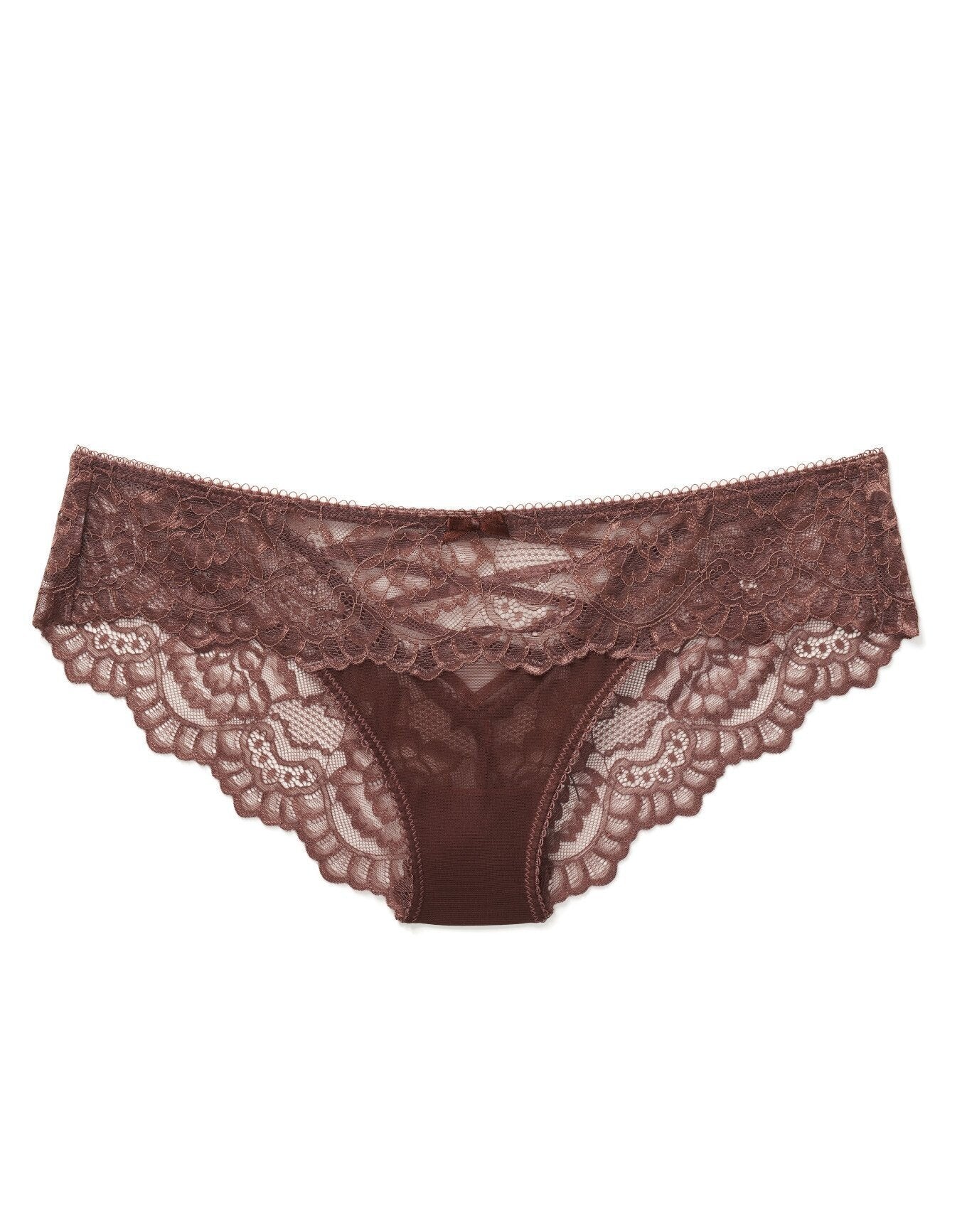 Adore Me Enny Bikini Panty in color Deep Mahogany and shape bikini