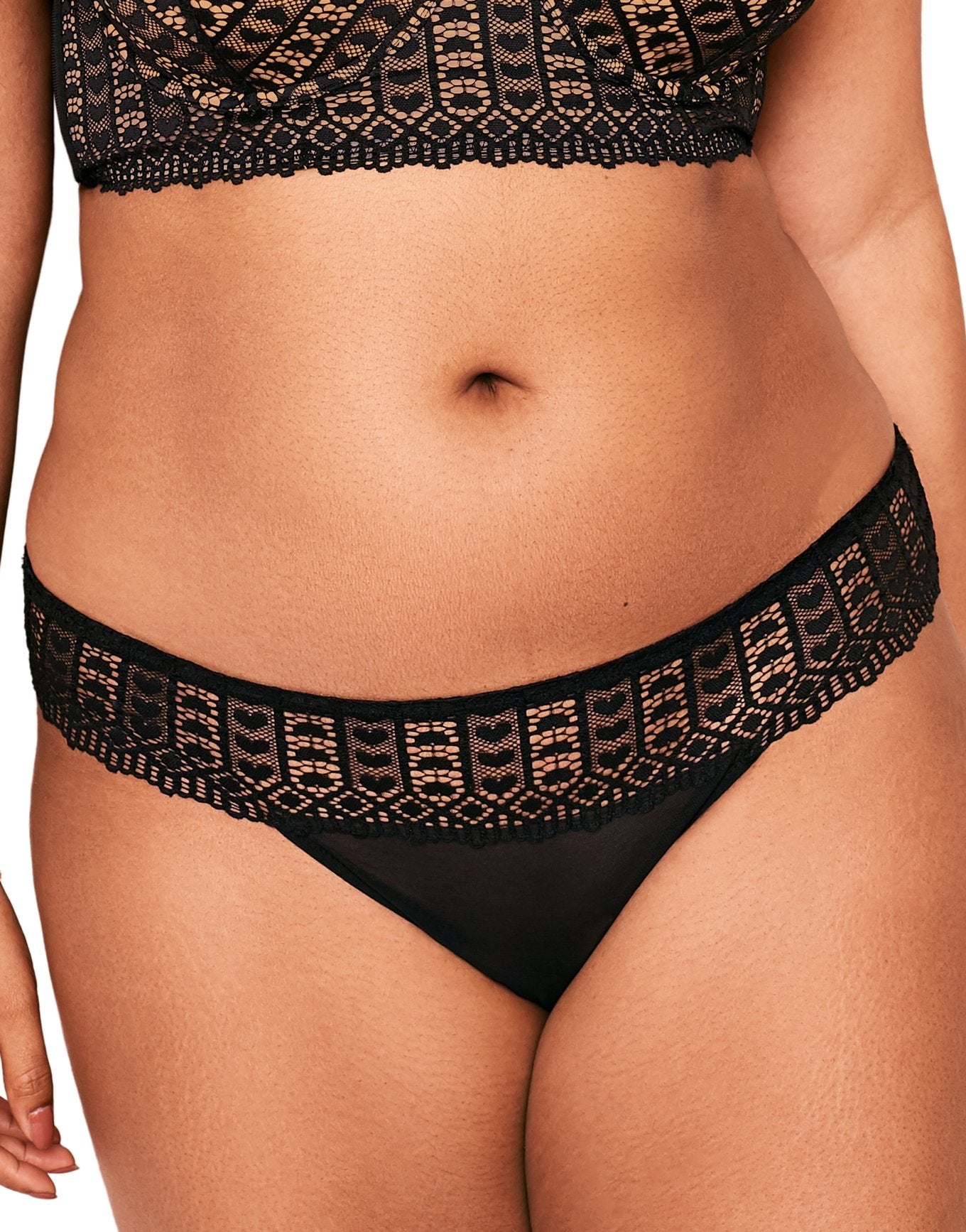 Adore Me Nymphadora Panty in color Jet Black and shape bikini