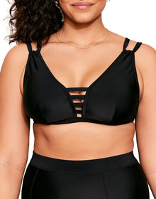 Adore Me Elina Contour Triangle Bikini in color Jet Black and shape two piece