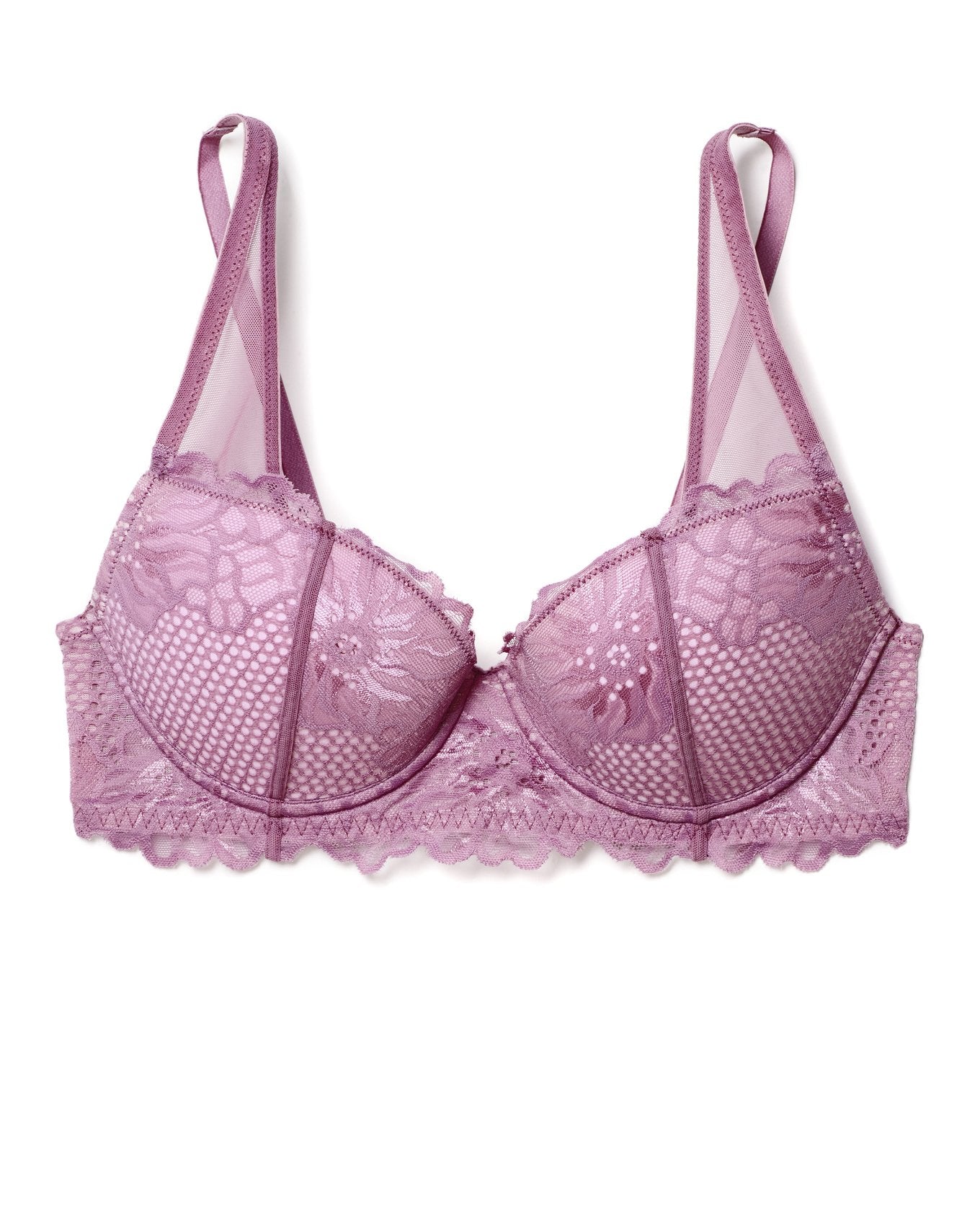 Adore Me Magdalena Push Up Demi in color Dusty Lavender and shape demi
