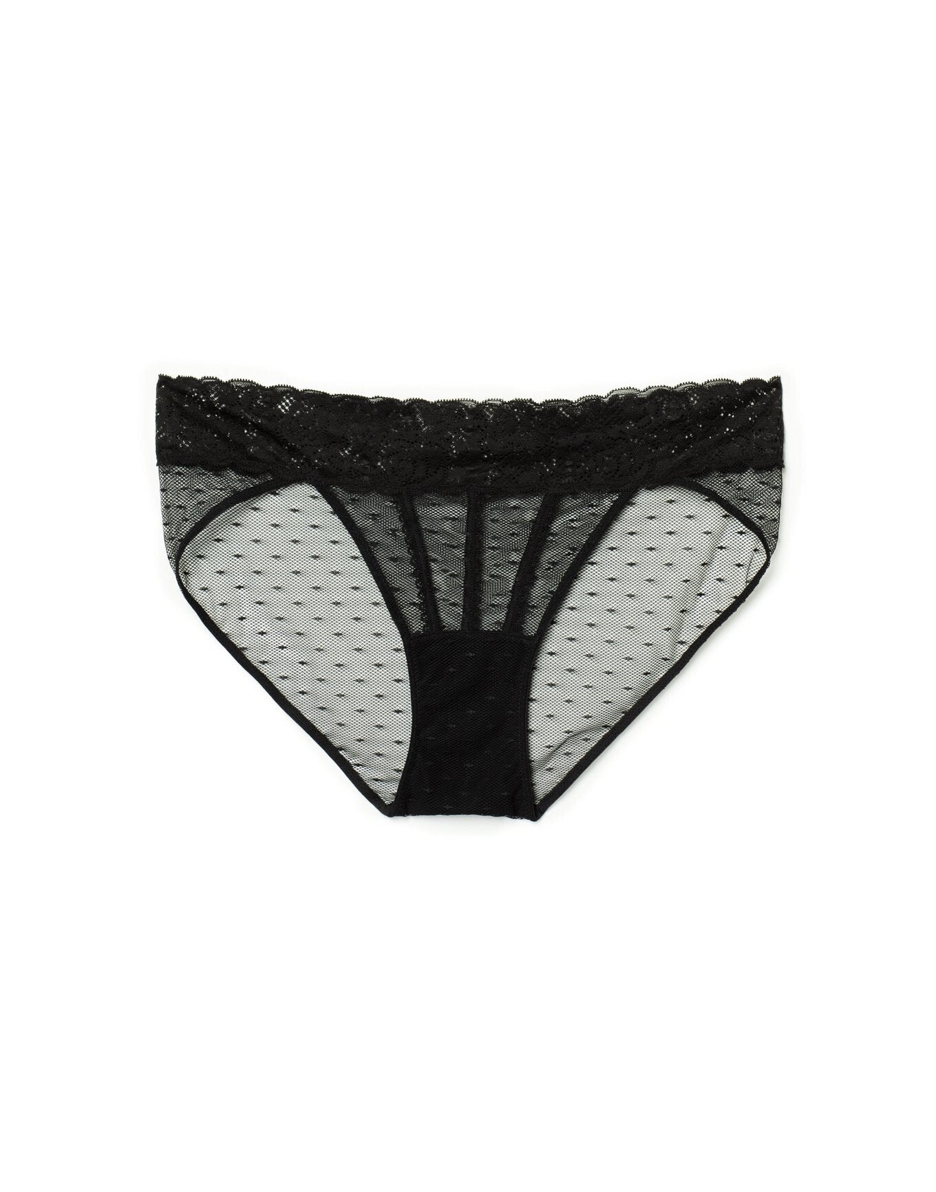 Adore Me Ellanora Bikini Panty in color Jet Black and shape bikini