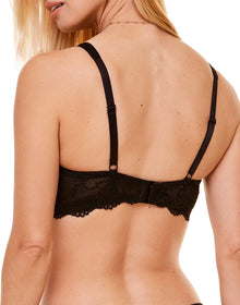Adore Me Joslyn Push-Up Plunge in color Jet Black and shape plunge
