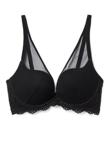 Adore Me Joslyn Push-Up Plunge in color Jet Black and shape plunge