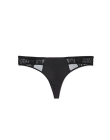 Adore Me Joslyn Thong Panty in color Jet Black and shape thong
