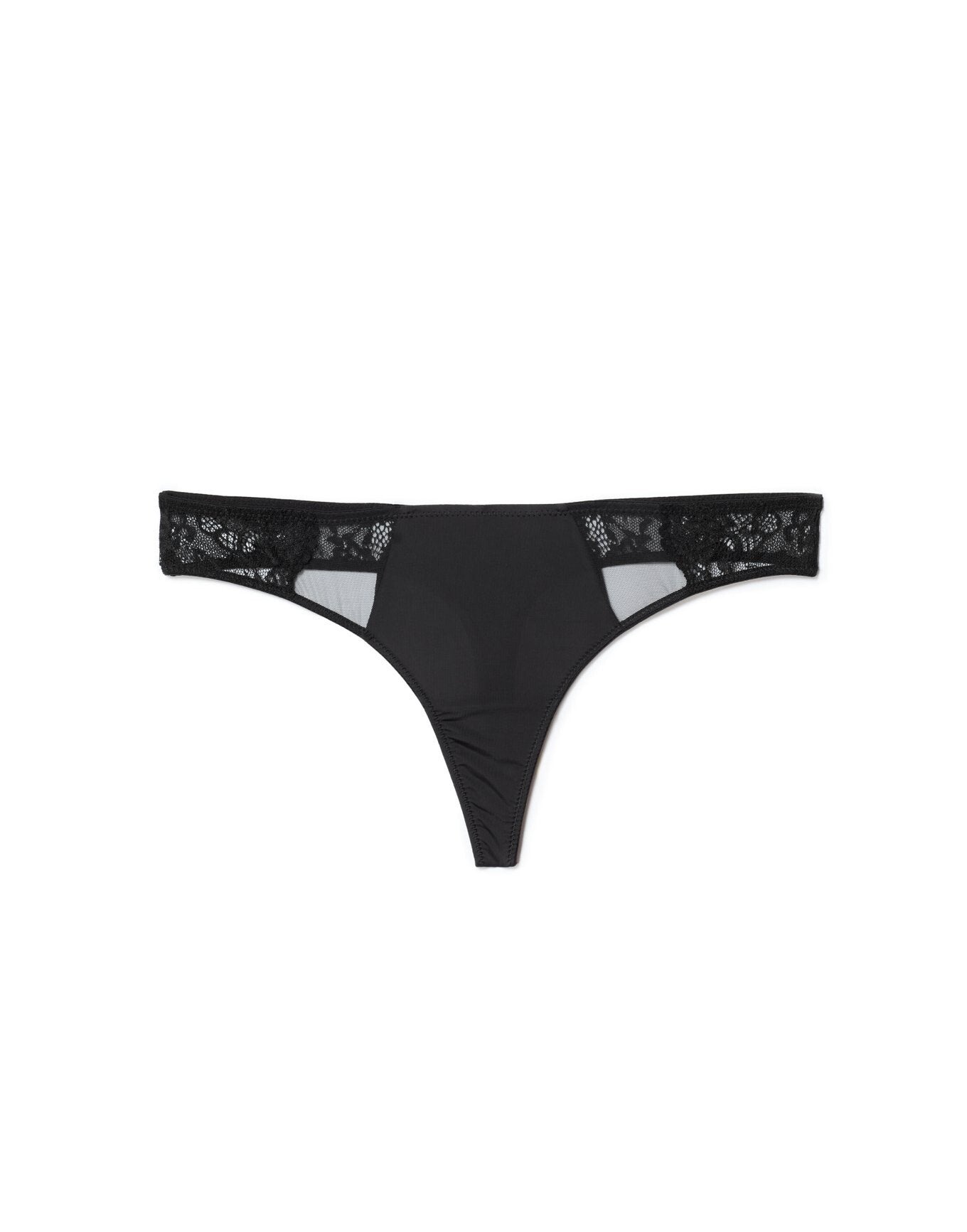 Adore Me Joslyn Thong Panty in color Jet Black and shape thong