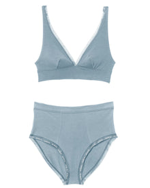 Adore Me Maddey Panty in color Ashley Blue and shape high waisted