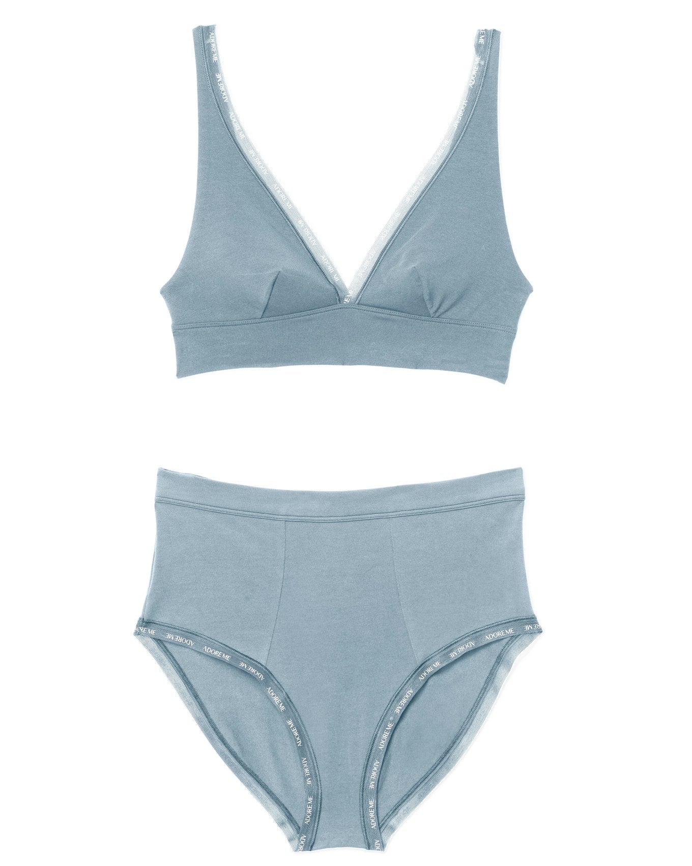 Adore Me Maddey Panty in color Ashley Blue and shape high waisted