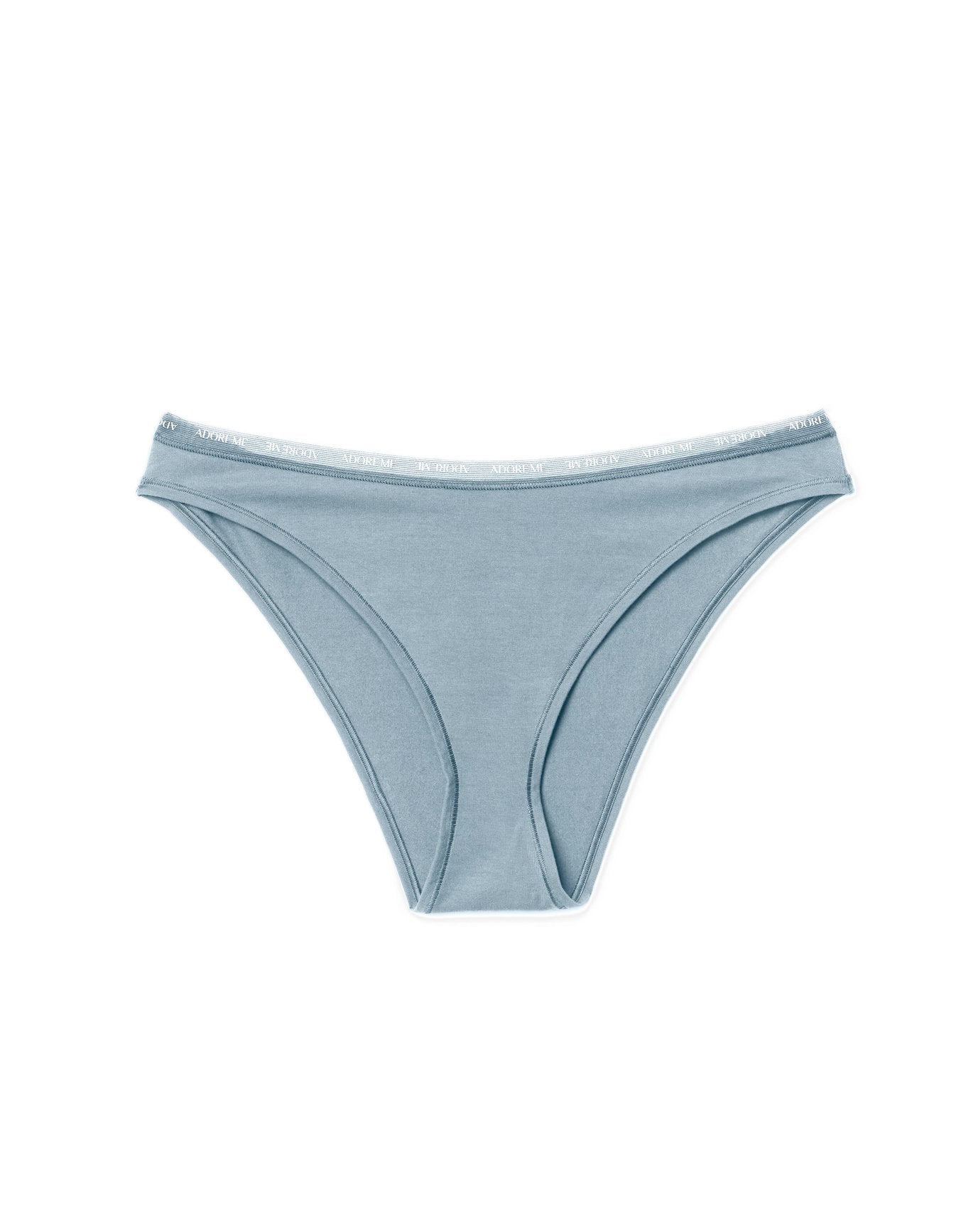 Adore Me Maddey Panty in color Ashley Blue and shape brazilian
