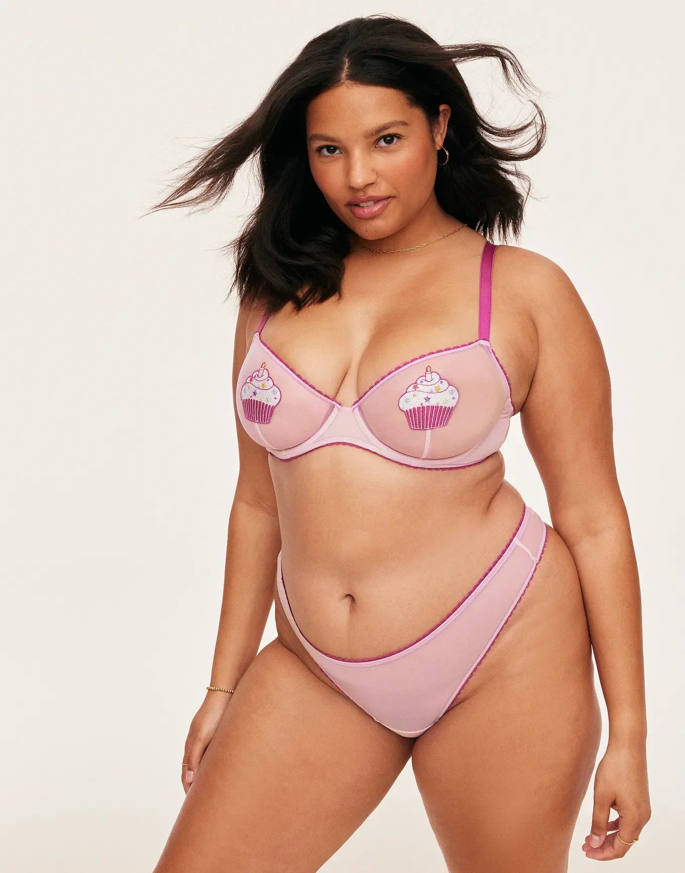 Adore Me Alyshia Thong Panty in color AM Bday Cupcake Motif and shape thong