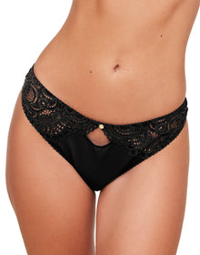 Adore Me Luiza Brazilian Panty in color Jet Black and shape brazilian