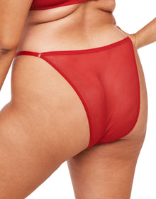 Adore Me Bettie Brazilian Panty in color Barbados Cherry and shape brazilian