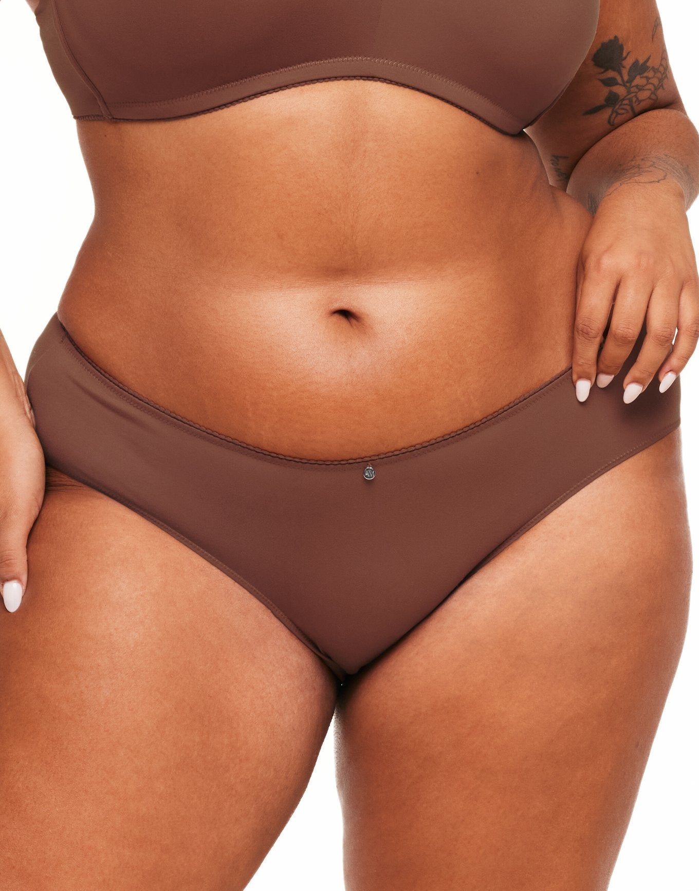 Adore Me Johanna Bikini Panty in color Brown Patina and shape hipster