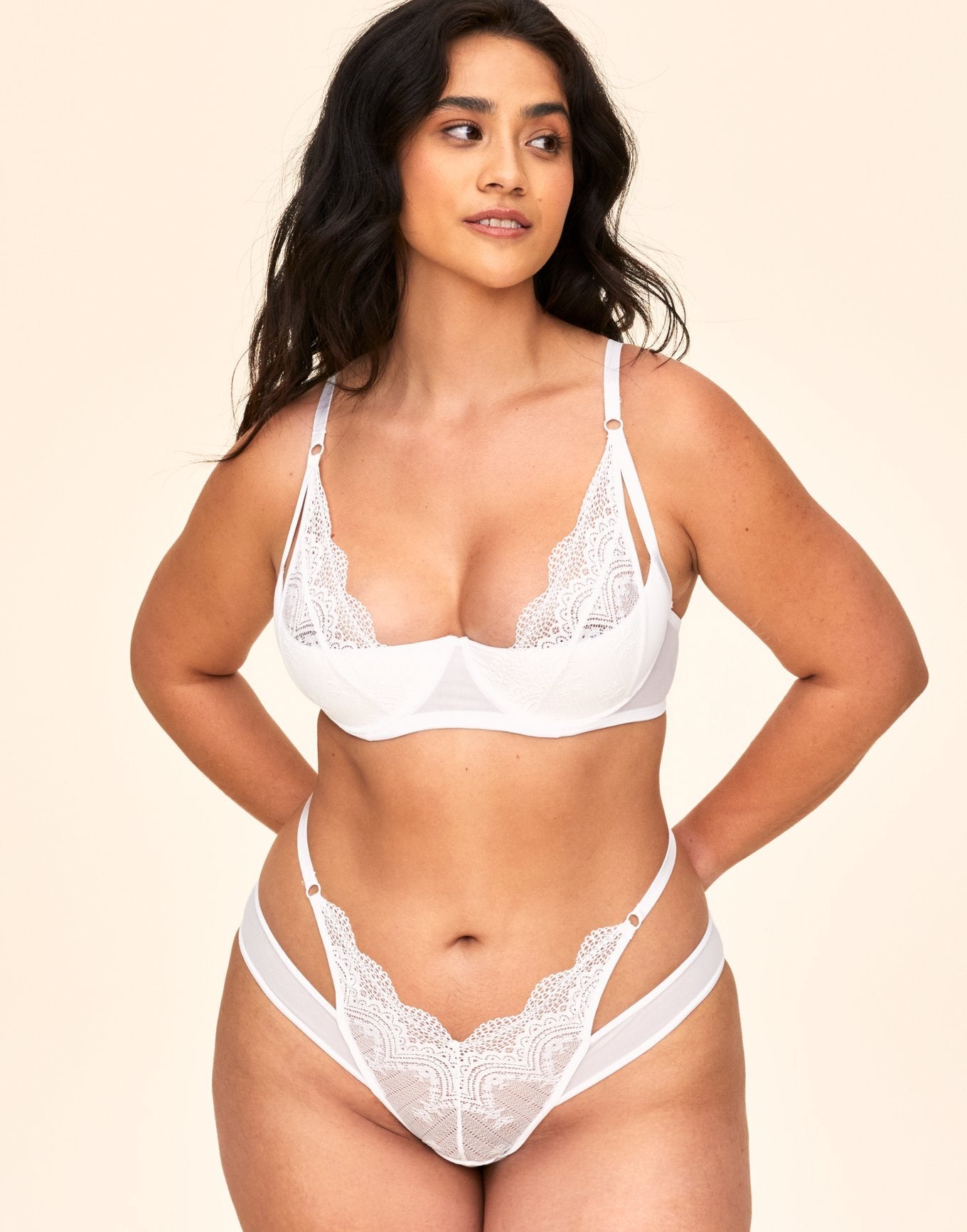 Adore Me Contour Quarter Cups in color Bright White and shape quarter cup