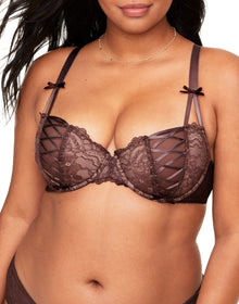Adore Me Enny Contour Bra in color Deep Mahogany and shape balconette
