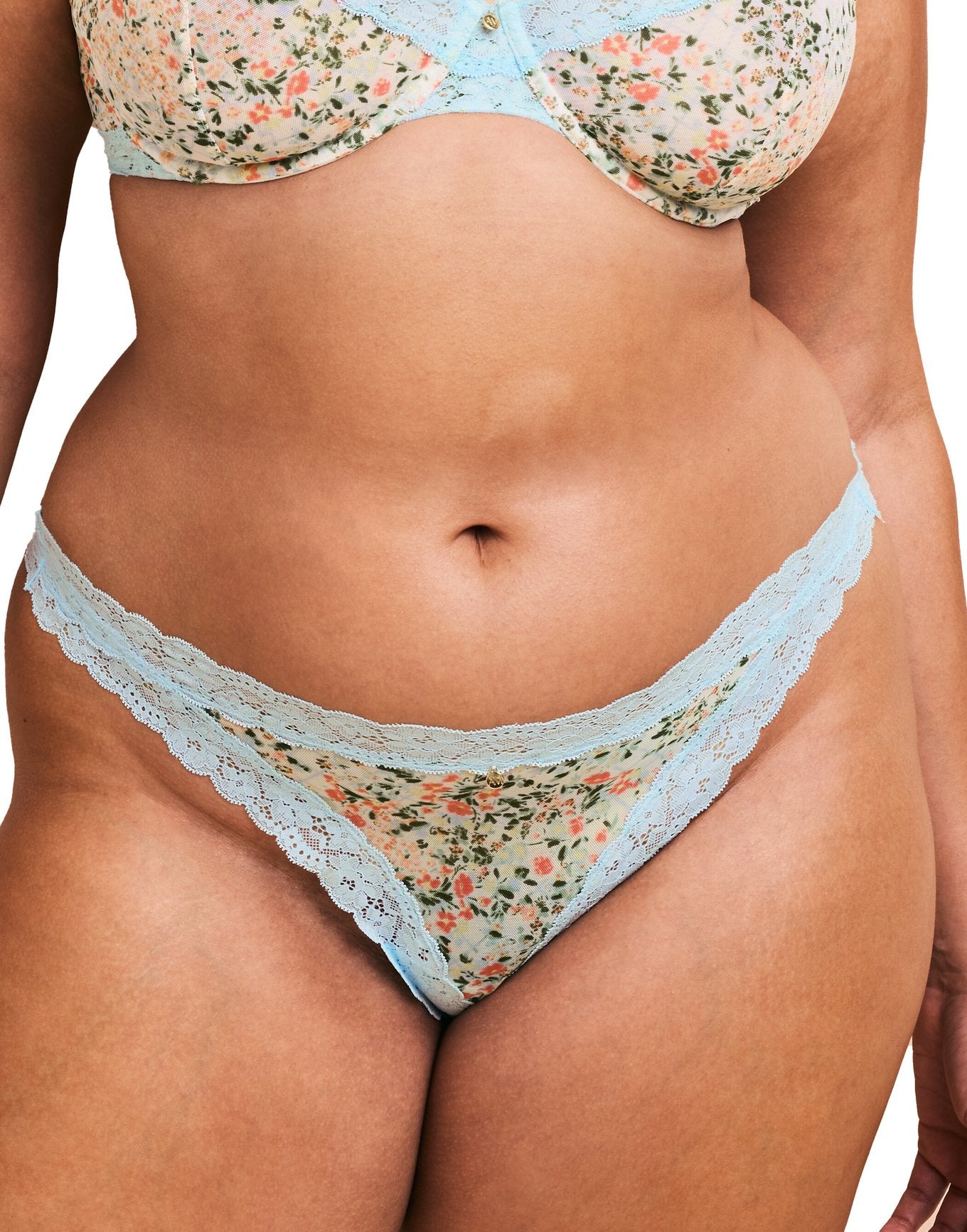 Adore Me Akari Thong Panty in color Garden Party C01 and shape thong