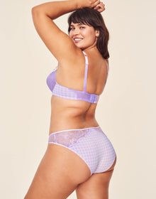 Adore Me Caen Bikini Panty in color Purple Rose and shape bikini