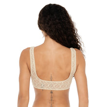 Back view of the nude Lea Bra highlighting its square-cut design and delicate lace texture. **nude
