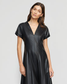 Renée | Ash Leather A-Line Dress in Size Extra Small