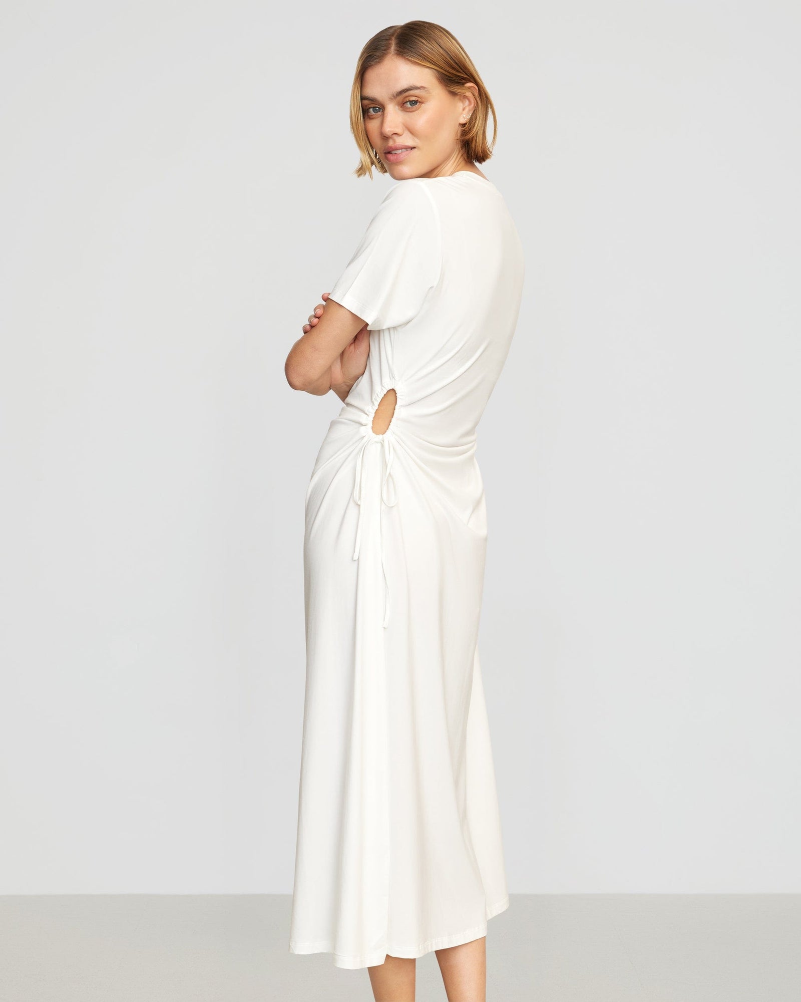 Joanna | Bashir Open-Side Jersey Dress in Size Small