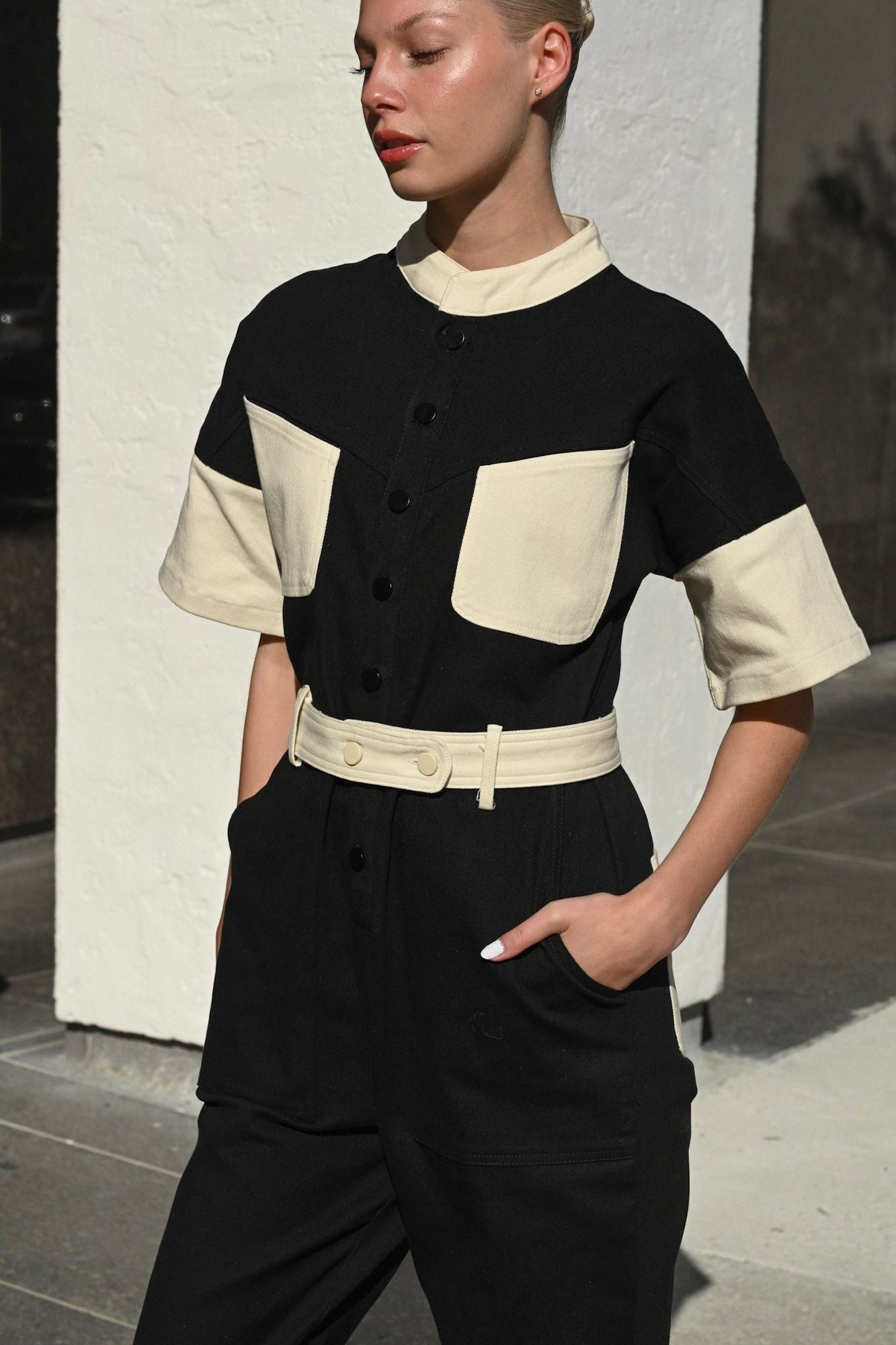 Arlo Jumpsuit | Black & White