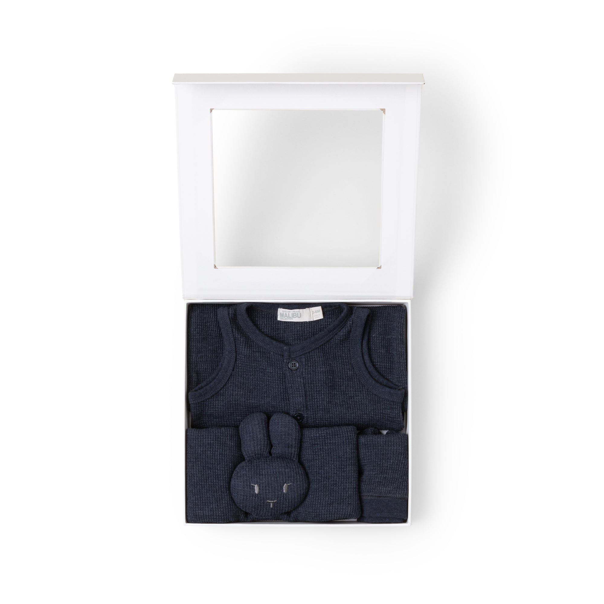 Malibu Collection Baby Waffle Onesie Set | Indigo