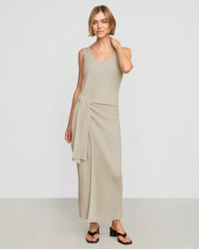 Joanna | Bianca Linen-Cotton Wrap Dress in Size Small