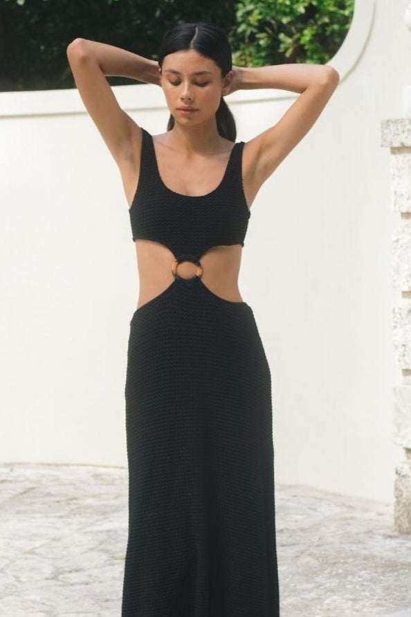 Ky Dress | Black Crochet