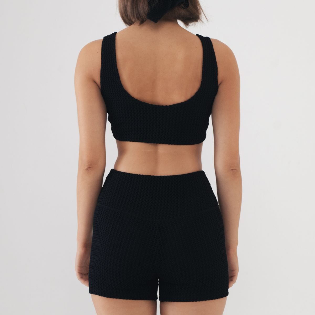 Midi Bike Short | Black Crochet