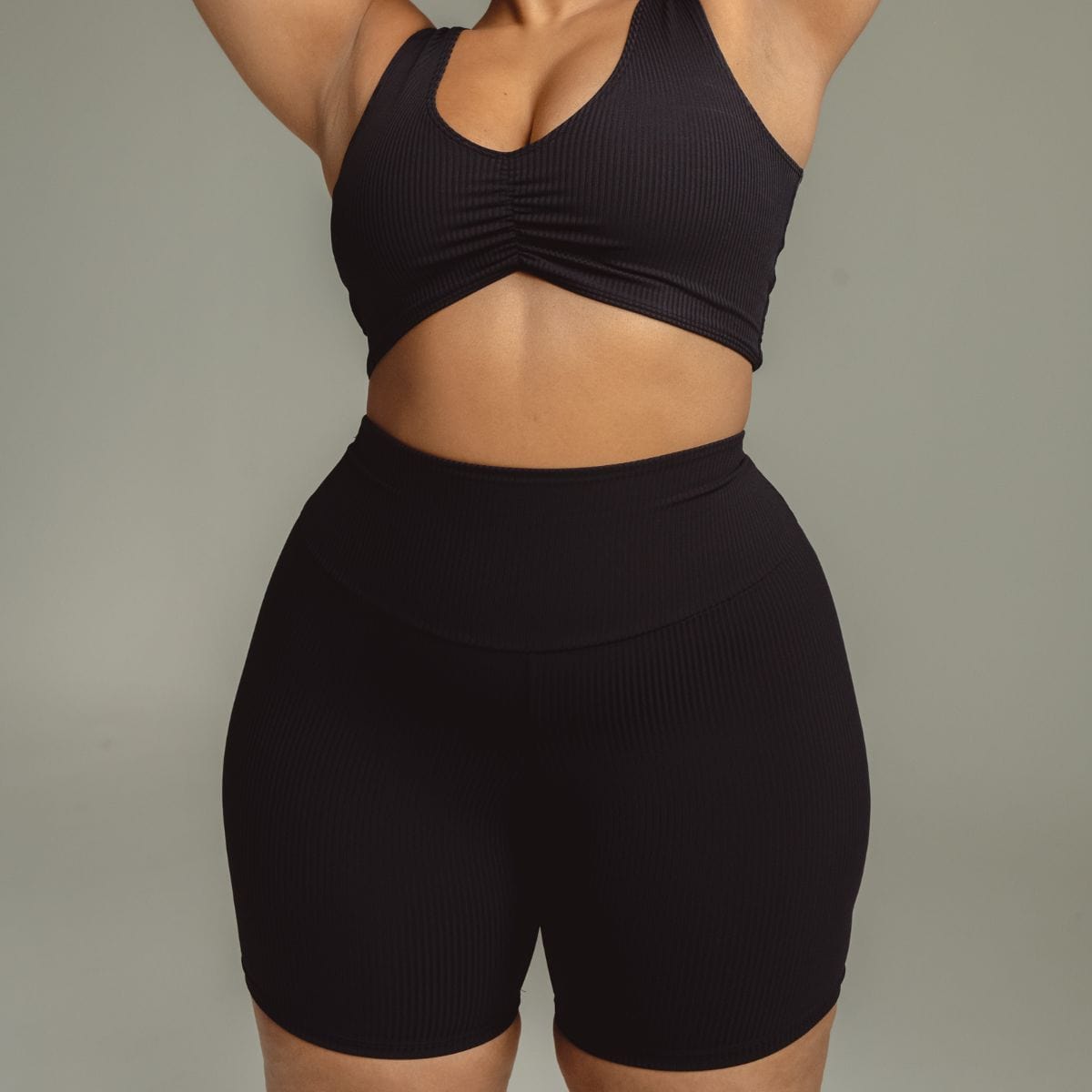 Midi Bike Short | Black Rib