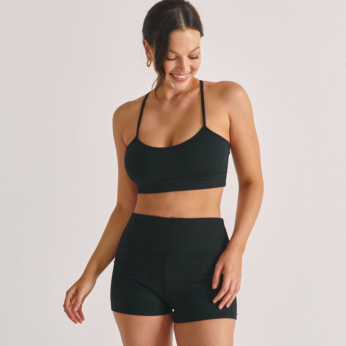 Simple Sport Top | Black Rib