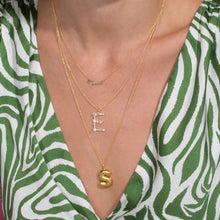 Image of Gold Vermeil XL Bubble Tea Initial Necklace with Stone and Strand Necklaces